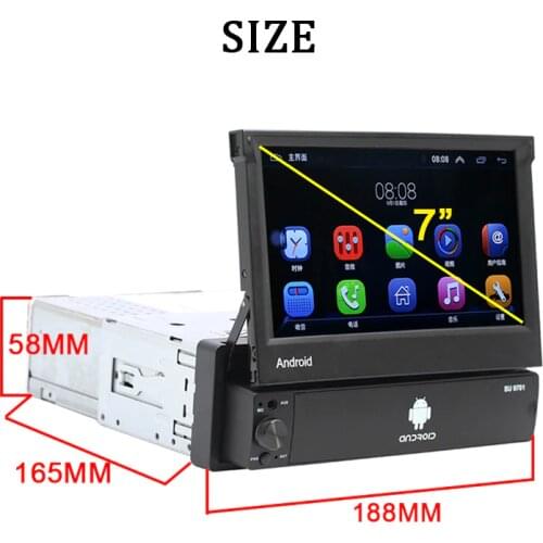 Car Radio MP5 Android HD 1din FM Folded Bluetooth Rear View Camera 7” GPS Telescopic Screen AUX ISO USB BT