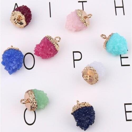 2pcs Irregular Water Drop Teardrop Beads Resin Stone Earrings Pendants Ear Studs Diy Necklace Charms Handmade Jewelry Findings