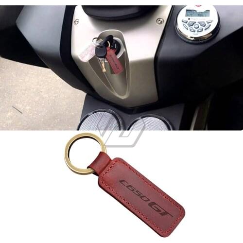For BMW Scooter C650GT C650 GT Model Motorcycle Keychain Cowhide Key Ring