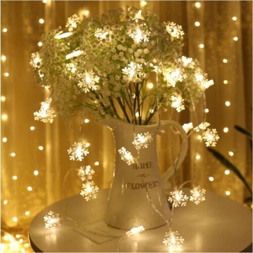 1.5M 10led Snowflaker LED Garland String Lights Battery Powered Christmas New Year Christmas Decoration Fairy Lights Garlands