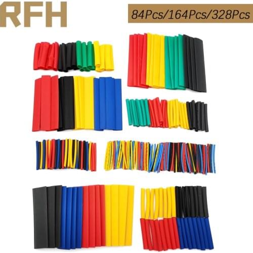 164Pcs 328Pcs Heat Shrink Tube Kit Shrinking Assorted Polyolefin Insulation Sleeving Heat Shrink Tubing Wire Cable