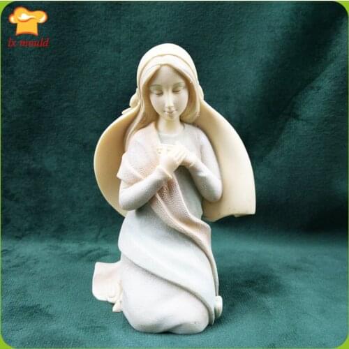 LXYY MOULD New Silicone Angel Jesus Mothers Love Candle Soap Mold Craft Mold DIY Handmade Mold