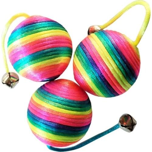 Lovely Stripe Rope Round Ball Long Tail Bell Pet Cat Bite Play Toy Cat Supplies Playing Toy Interactive Gifts