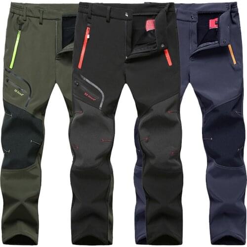 Men Oversized Winter Outdoor Pants Fleece Water Resistant Trousers for Climbing Hiking Training YS-BUY