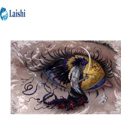 5D Diy Girl with abstract eyes diamond painting kit animal cross stitch mosaic diamond embroidery home decoration new year