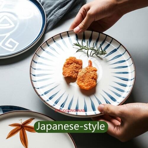 Japanese Style Stoneware Tableware Set Home Retro Ceramic Bowl Fish Plate Dinner Plate Soup Noodle Salad Bowl Rice Bowl