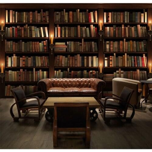 Colomac Custom 3d Retro European Bookshelf Background Wallpaper KOL Bedroom Wall Mural Wall Decor Living Room Drop Shopping
