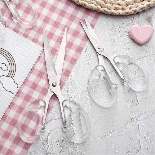 Transparent Scissors DIY Hand Account Paper Cutter Utility Knife Portable Scissors Student Kids Paper Cutting Supplies School