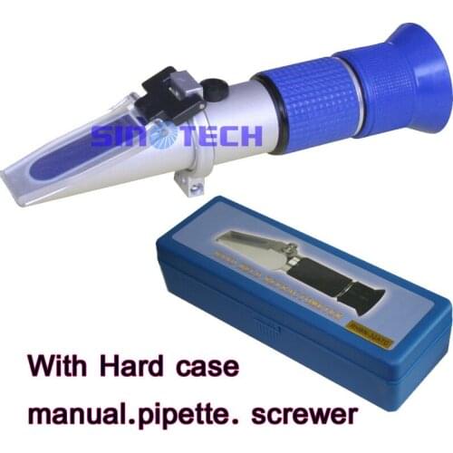 Free shipping seawater Refractometer 0-10% salinity RHS-10ATC with hard case