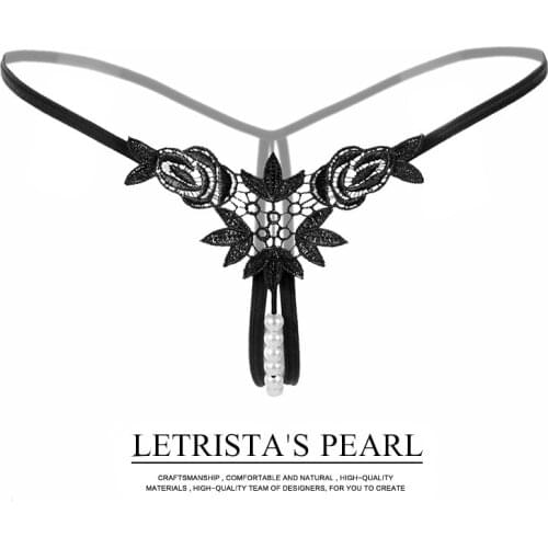 Hot Sexy Underwear Embroidery Stereo Pearl Thong Low Waisted Sexy Perspective Thong thong panties women women underwear