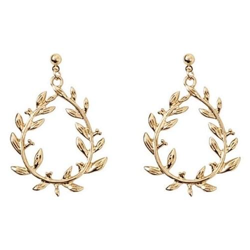 Water Drop Leaves Clip on Earrings No Pierced Geometric Hollow Luxury Bridal Earrings