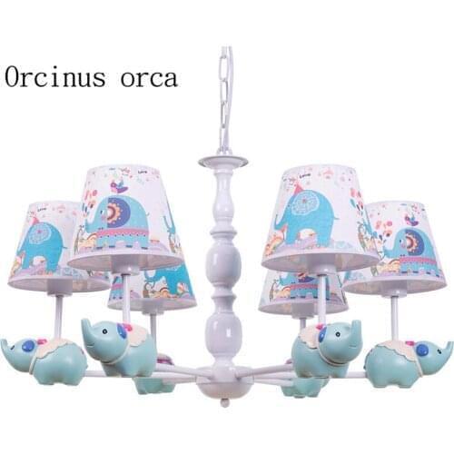 Nordic cartoon little elephant chandelier boys and girls bedroom childrens room lights American Pastoral creative Chandelier