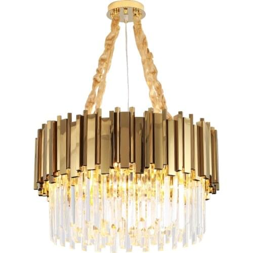 Modern Large Crystal Gold Chandelier Lighting LED Lamp Round Living Room Bedroom Chandeliers Kitchen Dining room Light Fixtures