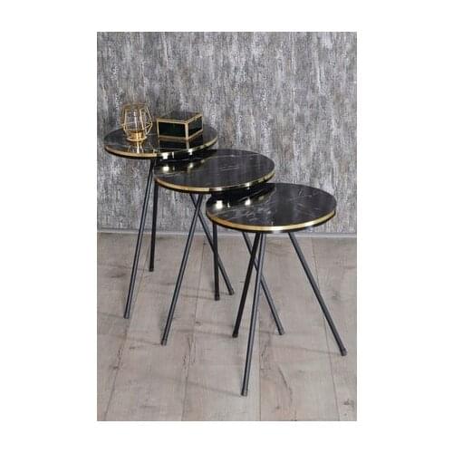 Modern Zigon coffee table Black Metal Foot Double Gold Bendir coffee tables table basse furniture living room table