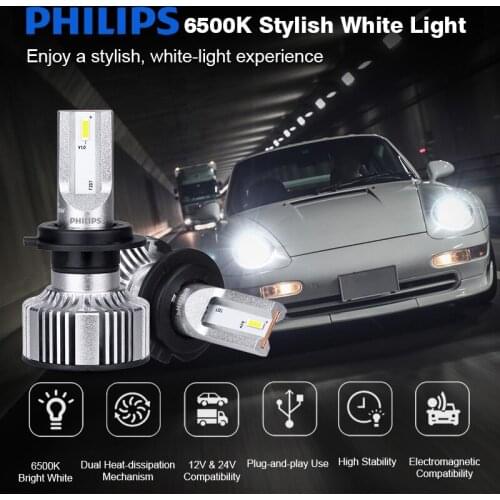 H1 H4 H7 H8 H11 H16 Philips Ultinon Essential G2 LED HB3 HB4 H1R2 9003 9005 9006 9012 6500K Stylish White Car Fog Lamp (2 Pack)