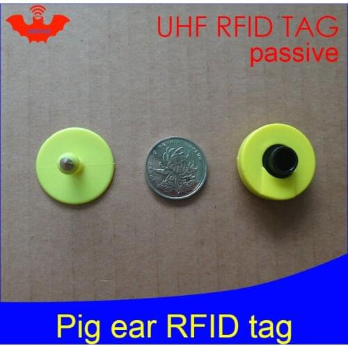 UHF rfid tag tracing electronic Animal ear tag EPC Gen2 ISO18000-6C 915m 868m 860MHz-960M alien higgs3 circular rfid pig ear tag