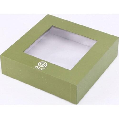 Packaging gift box with ribbon closure chocolate clear pvc window candy boxes ---DH12025