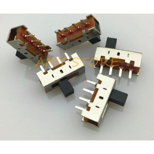 5pcs x On/On/On 3 Position 1P3T SP3T Vertical Slide Switch 4 Pin PCB 0.5A 50V DC SS13F11