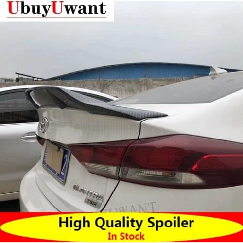 Fit For Hyundai Elantra 2017 2018 2019 ABS / Carbon Fiber Exterior Rear Spoiler Tail Trunk Boot Wing Decoration Car Styling