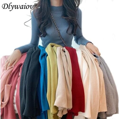 Basic sweater women Wild solid pullovers sweater 2021 ladies long-sleeved autumn elastic Turtleneck sweater winter Pull femme