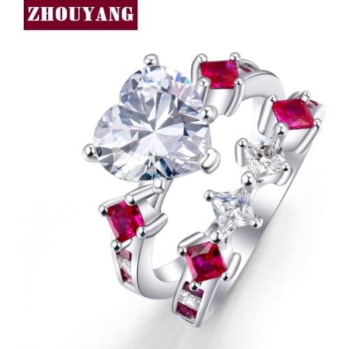 Princess Style Heart Cut Cubic Zirconia Silver Color Fashion Wedding Party Jewelry For Women Girl Chirstmas Gift ZYR614