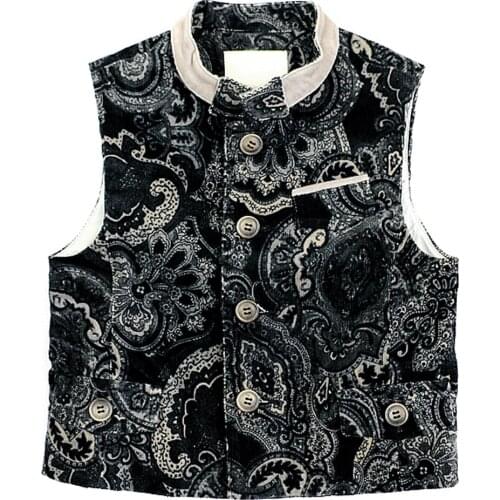 Girls Waistcoats Pocket lapel Children Coats Jackets Boys Waistcoats For Girls Thicken Waistcoat Kids Outerwear Vest 4-8Y 4J0780