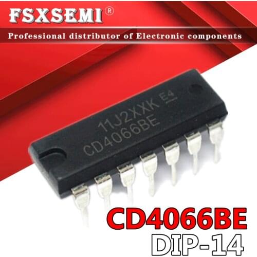 100pcs CD4066 CD4066BE DIP-14 CMOS QUAD BILATERAL SWITCH IC