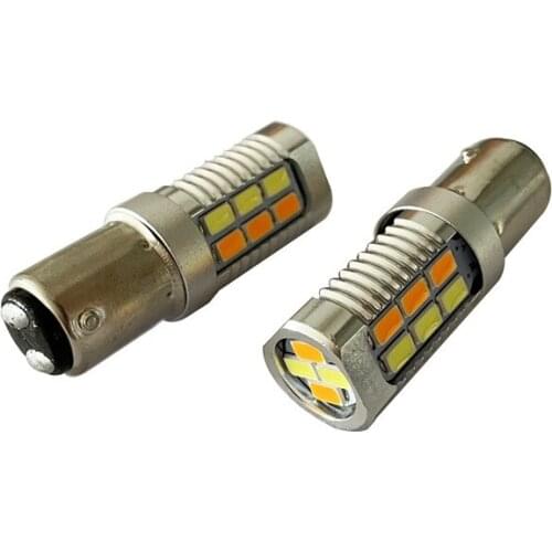 2PCS 1157 BAY15D 5630 LED 22SMD Auto Car Dual Color Switchback Turn Signal Light Bulb Lamp DRL Led Daytime Running Light