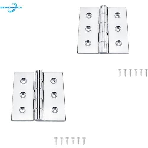 2PCS Marine Hardware 316 Stainless Steel 100*100mm Cast Boat Caravan RV Deck Hinge Cupboard Cabinet Drawer Door Strap Butt Hinge