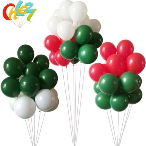 30pcs 2.3g Green Red White Latex balloon Christmas Party decoration Wedding Birthday Baby Shower New Year Decoration Balloons