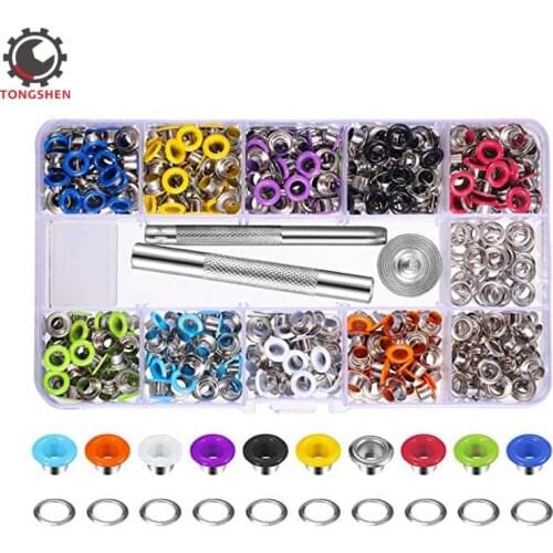 300 Sets 3/16 inch Multi-Color Grommets Kit Metal Eyelets with Installation Tools Metal Mixed Color Eyelets With Grommets