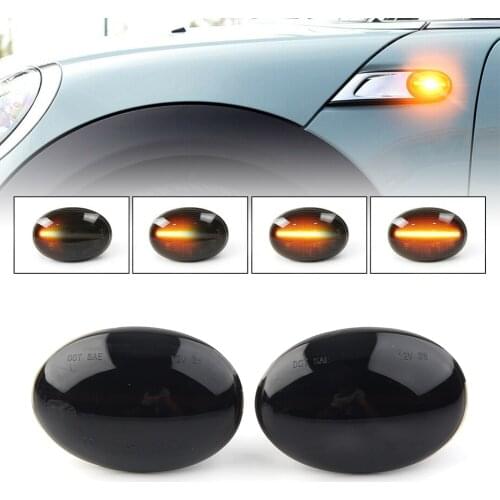 Car Dynamic LED Side Marker Amber Turn Signals Light For MINI Cooper R55 2007-2014 R56 2006-2013 R57 2009-2015 R58 2012-2015