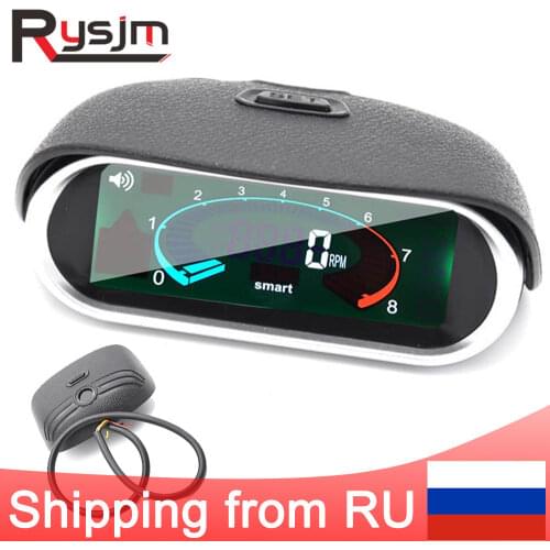 Russian warehouse Car Universal 50-9999 RPM Meter Tachometer LCD Digital Display Engine Tachometer Auto Truck motorcycle tacho