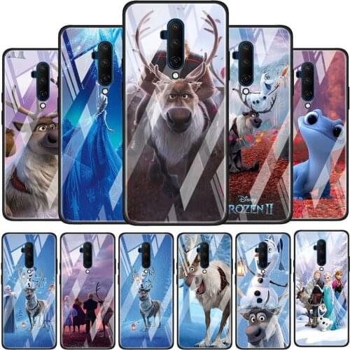 Disney Sven Frozen Tempered Glass Cover For OnePlus Z 7 8 9 7T 8T 9R Nord 5G Pro Silicone Phone Case Coque