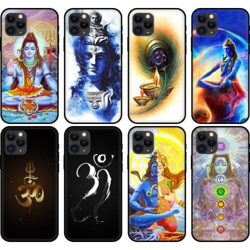 Black tpu case for iphone 5s se 2020 6 6s 7 8 plus x 10 XR XS 11 12 mini pro MAX back Lord Shiva Hindu God Buddha India Mahakal