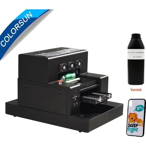 Colorsun Automatic A3 UV Printer Varnish effect For phone case wood glass printing machine L1800 Cyliinder UV flatbed printer