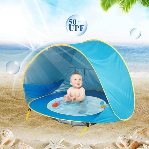 Baby Beach Tent Children Waterproof Pop Up sun Awning Tent UV-protecting Sunshelter with Pool Kid Outdoor Camping Sunshade Beach