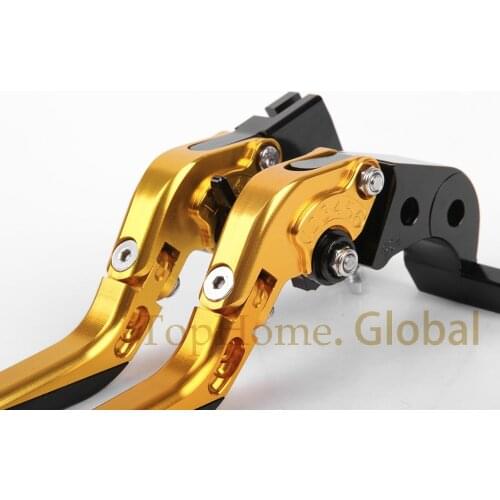 For Suzuki HAYABUSA GSXR1300 2008 - 2020 CNC Folding Extending Brake Clutch Levers Gold & Black 2019 2017 2015 2013 2011 2009