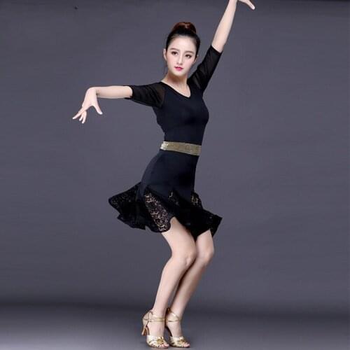Adult Sexy Latin Dance for Women Cha Cha/Rumba/Samba/Tango/Ballroom Ladies Lace Dance Dress Performance Dance Wear Outfit