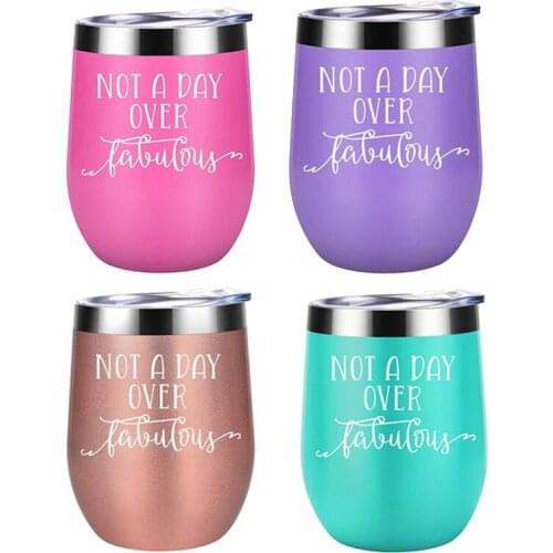 Two Stainless Steel Eggshell Cups Ladies Birthday Gift Insulated Red Wine Cup Coffee Cup