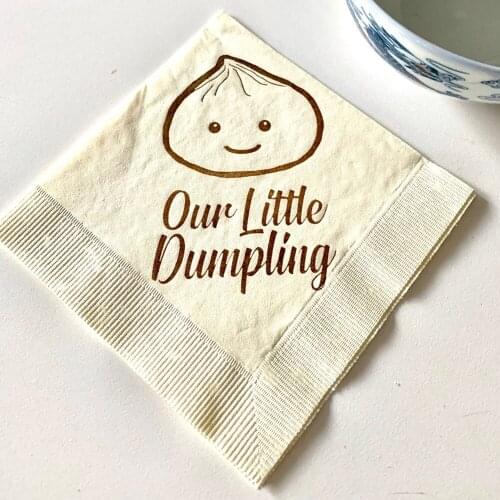 Personal Our Little Dumpling Baby shower Wedding Napkins Engagement Party Custom bridesmaid Time and date ,Friendship