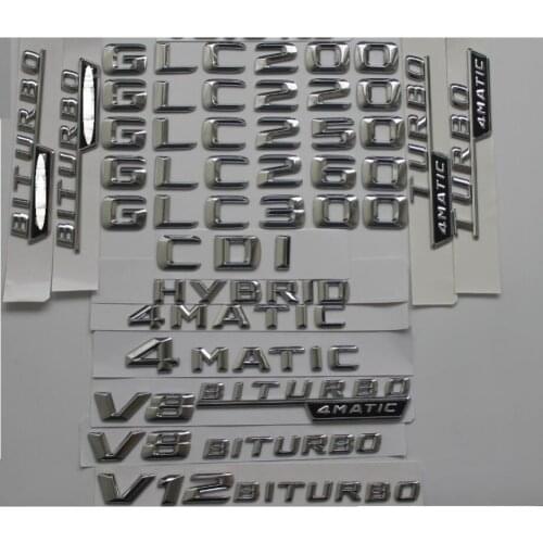 3D Chrome Trunk Letters Badge Badges Emblem Emblems for Mercedes Benz R172 SLC180 SLC200 SLC300 SLC250 SLC43 4MATIC CDI AMG