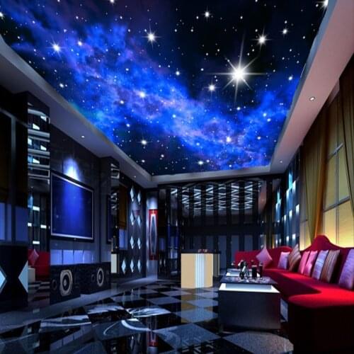 Interior Ceiling 3D Milky Way Stars Wall Covering Custom Photo Mural Wallpaper Living Room Bedroom Sofa Background Wall Covering