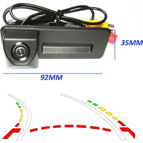 92*35mm HD CCD Reversing Trajectory Trackin For Skoda Roomster Fabia Octavia Yeti Superb Trunk handle 520TVL Car Backup Camera