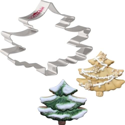 KENIAO Tree Cookie Cutter For Christmas Party - 9 x 10.8 CM - Biscuit Fondant Bread Cutter - Stainless Steel
