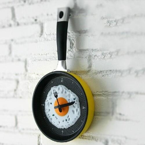 Creative Flat-bottom Frying Pan Wall Clock Home Decoration Music Digital Clock Fashion Living Room Bedroom Wall Clock