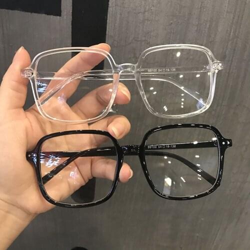 Square Oversized Black Eyeglasses Frame Brand Designer Anti Blue Blocking Computer Eyeglass Diopter Myopia Glasses -1.0TO- 6.0