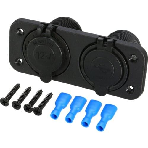 Hot 12V Car Cigarette Lighter Outlet Dual USB Charger Power Adapter Cigarette Lighter Socket Splitter Refitting Accessories