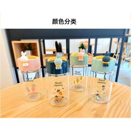 Mini cartoon rabbit glass high borosilicate milk net red small fresh water cup