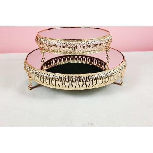 Metal wedding cake stand decoration party mirror tray metal dessert decoration cupcake stand